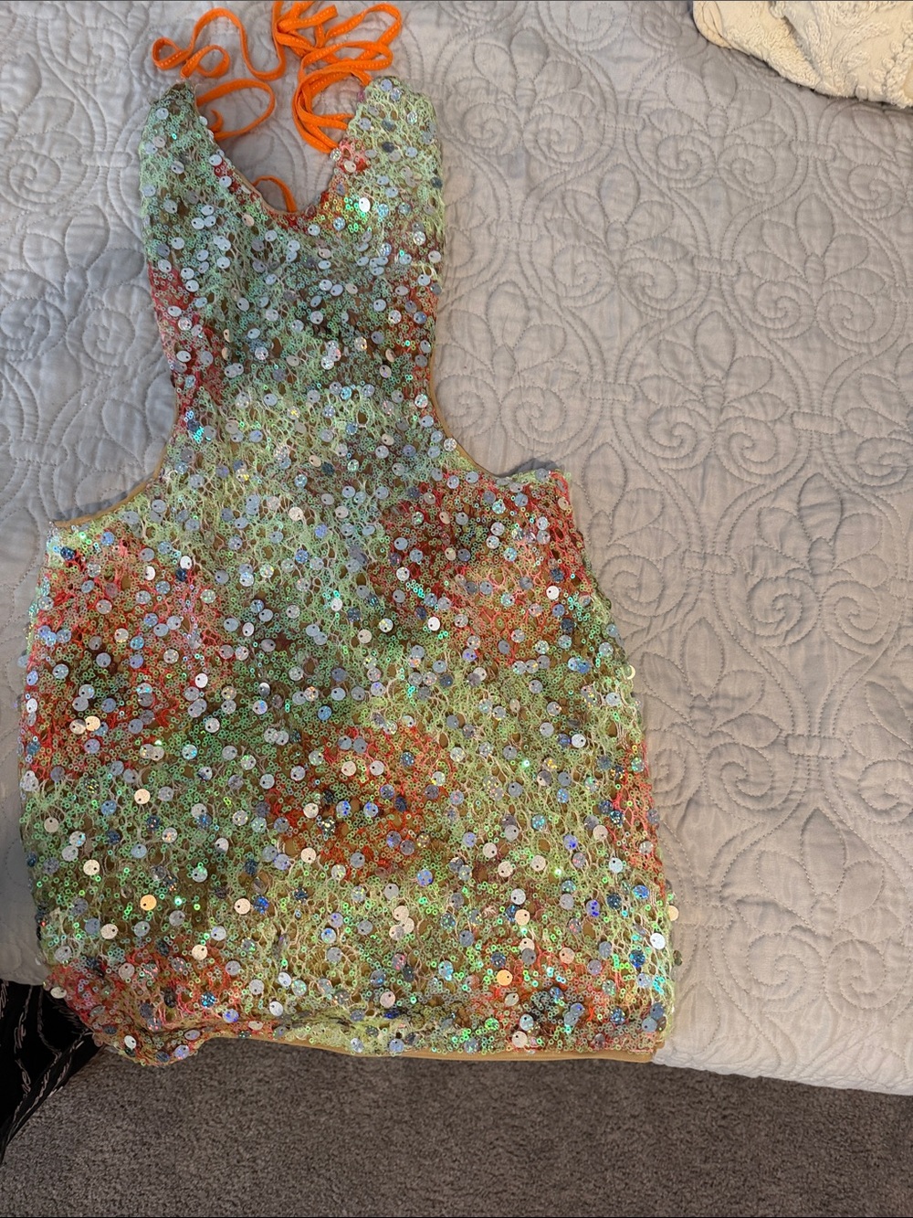 Sequin Halter Dress in Multi-Color
